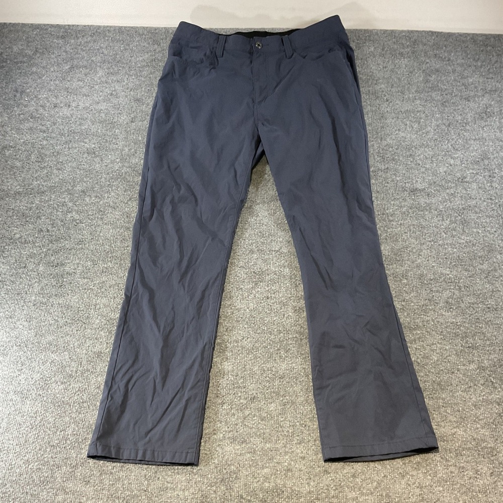 Eddie Bauer Mens 38x32 Horizon Guide Chino Pants Gray Straight Leg Hiking Travel